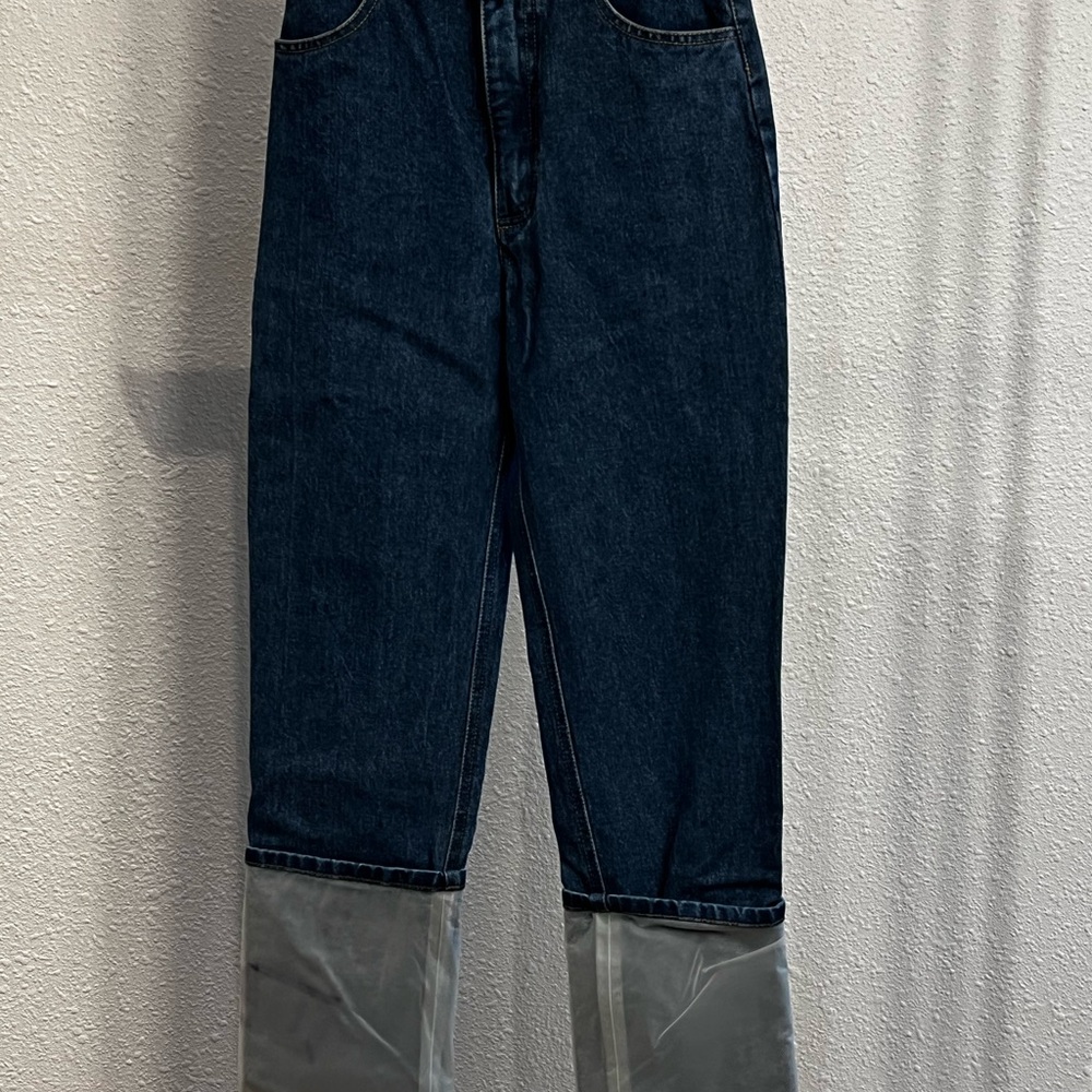 Women's Straight Leg Jeans in Blue and Gray